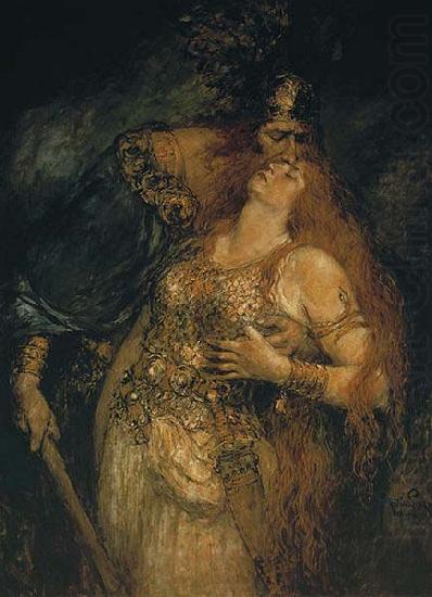 Ferdinand Leeke The Last Farewell of Wotan and Brunhilde oil painting picture